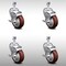 Service Caster 4 Inch SS Maroon Polyurethane Swivel 12mm Threaded Stem Caster Set Brake SCC SCC-SSTS20S414-PPUB-MRN-TLB-M1215-4 - alternate 1